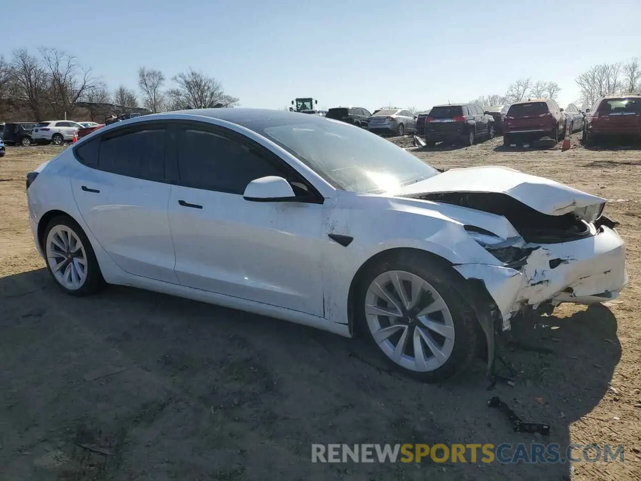 4 fotografías del automóvil dañado 5YJ3E1EB8NF273050 TESLA MODEL 3 2022