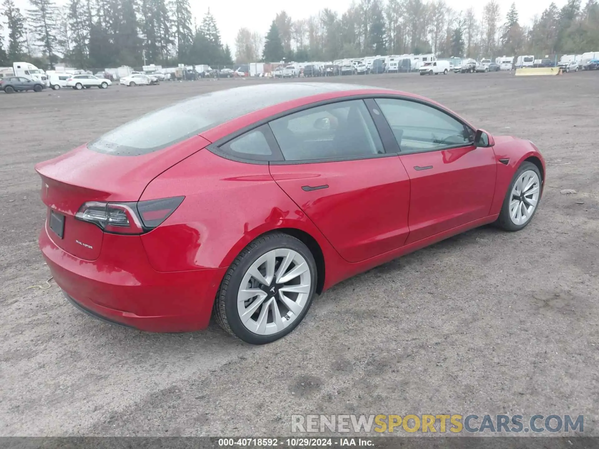 4 fotografías del automóvil dañado 5YJ3E1EB8NF273081 TESLA MODEL 3 2022
