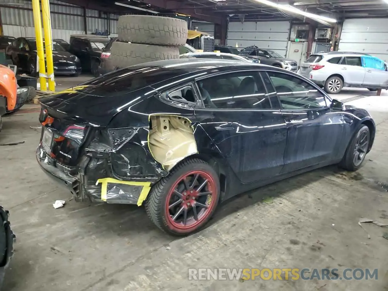 3 fotografías del automóvil dañado 5YJ3E1EB8NF277115 TESLA MODEL 3 2022