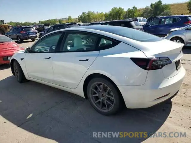 2 fotografías del automóvil dañado 5YJ3E1EB8NF346577 TESLA MODEL 3 2022