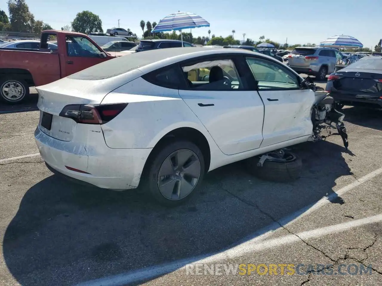 3 fotografías del automóvil dañado 5YJ3E1EB8NF357630 TESLA MODEL 3 2022