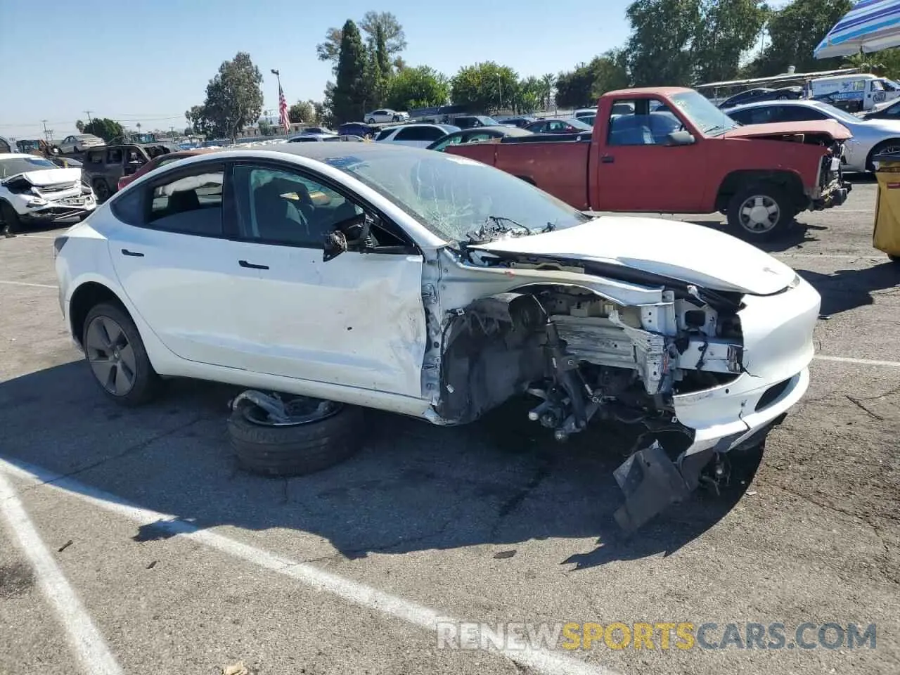 4 fotografías del automóvil dañado 5YJ3E1EB8NF357630 TESLA MODEL 3 2022