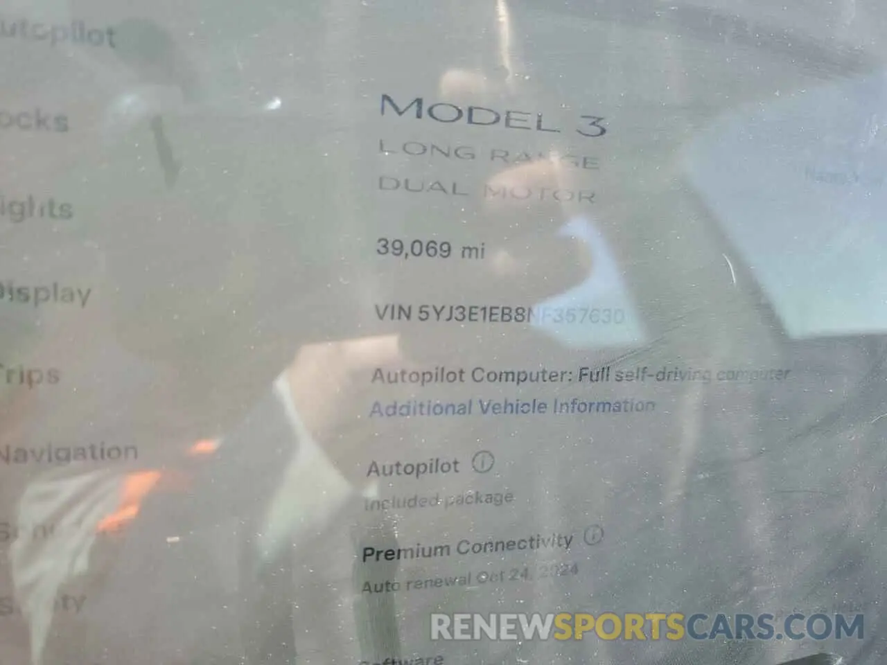 9 fotografías del automóvil dañado 5YJ3E1EB8NF357630 TESLA MODEL 3 2022