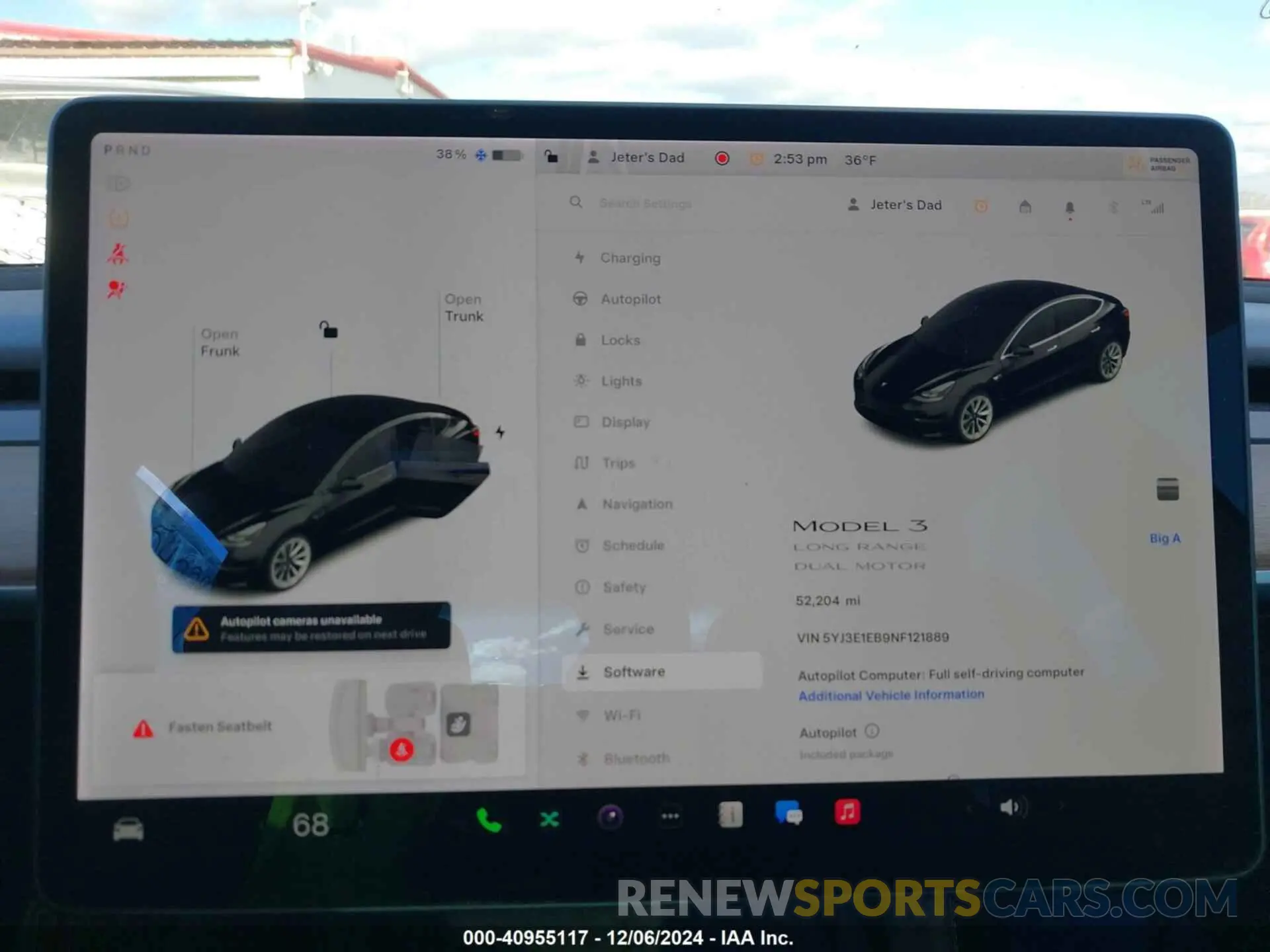 7 fotografías del automóvil dañado 5YJ3E1EB9NF121889 TESLA MODEL 3 2022