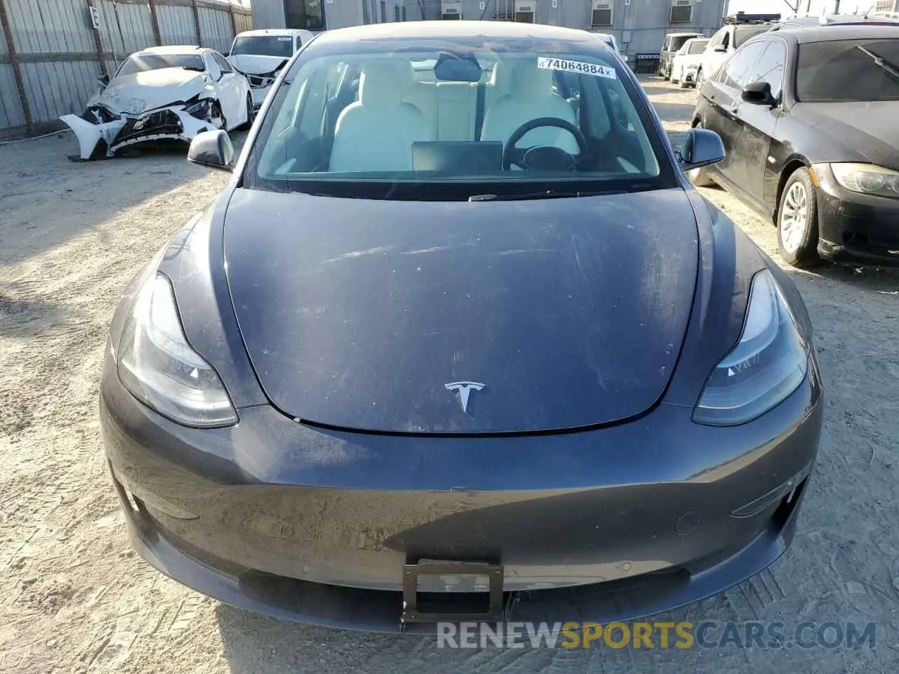 5 fotografías del automóvil dañado 5YJ3E1EB9NF128356 TESLA MODEL 3 2022