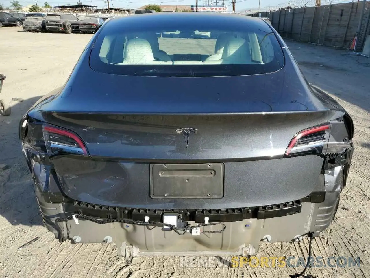 6 fotografías del automóvil dañado 5YJ3E1EB9NF128356 TESLA MODEL 3 2022