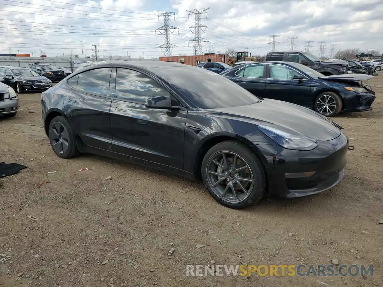 4 fotografías del automóvil dañado 5YJ3E1EB9NF134819 TESLA MODEL 3 2022