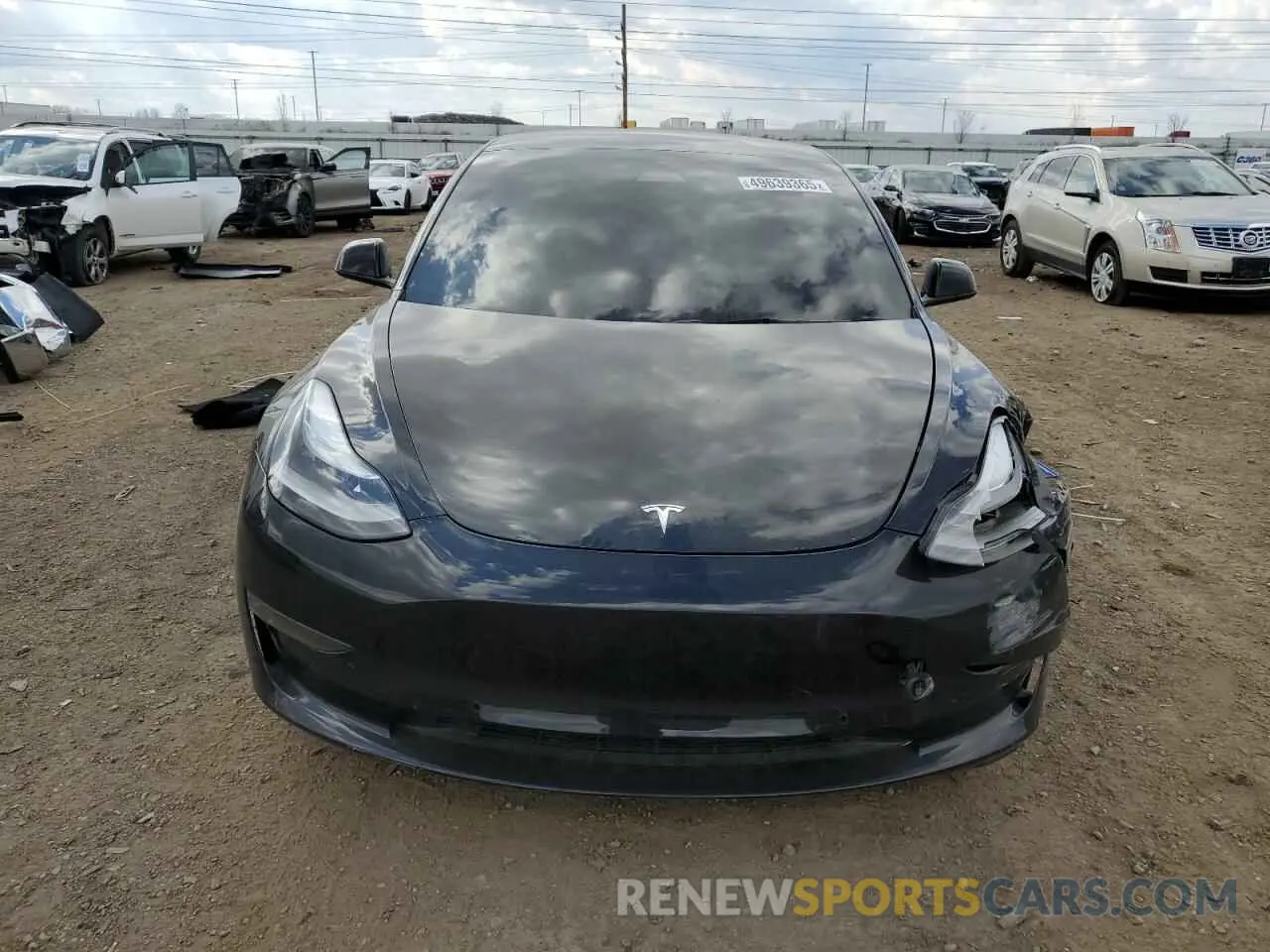 5 fotografías del automóvil dañado 5YJ3E1EB9NF134819 TESLA MODEL 3 2022