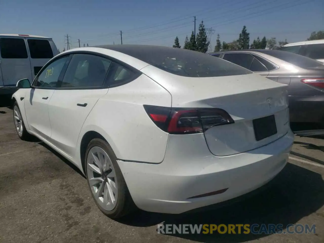 3 fotografías del automóvil dañado 5YJ3E1EB9NF144654 TESLA MODEL 3 2022