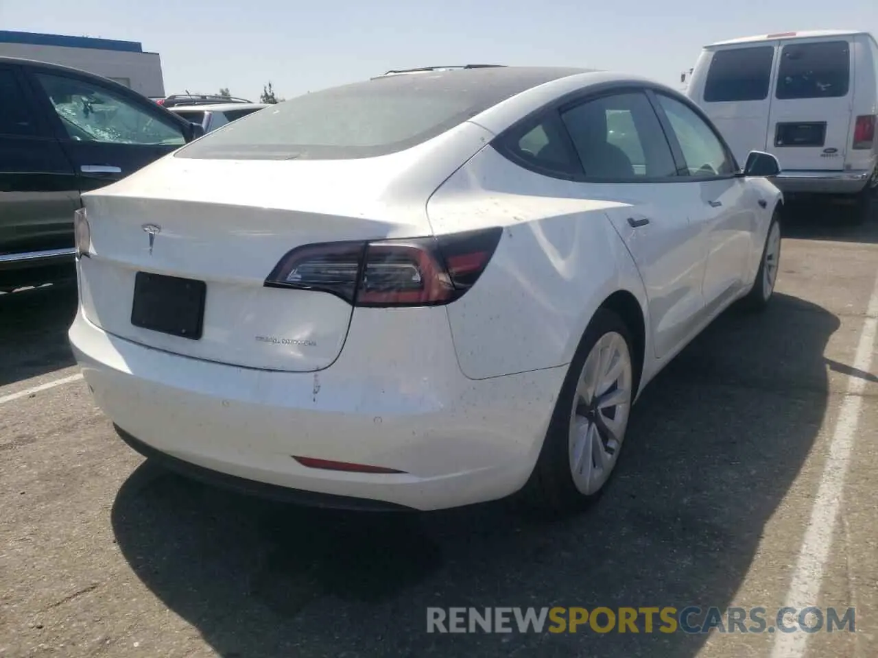 4 fotografías del automóvil dañado 5YJ3E1EB9NF144654 TESLA MODEL 3 2022