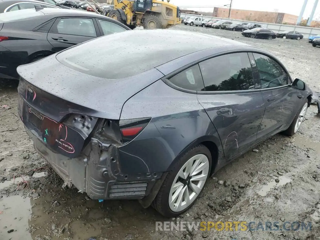 3 fotografías del automóvil dañado 5YJ3E1EB9NF166797 TESLA MODEL 3 2022