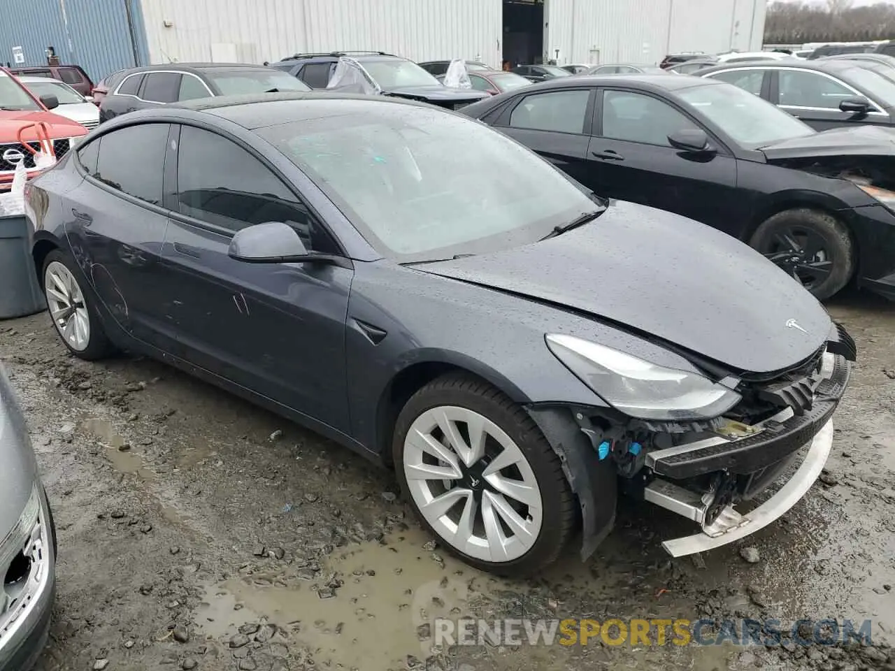 4 fotografías del automóvil dañado 5YJ3E1EB9NF166797 TESLA MODEL 3 2022