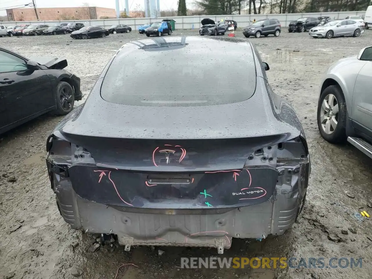 6 fotografías del automóvil dañado 5YJ3E1EB9NF166797 TESLA MODEL 3 2022