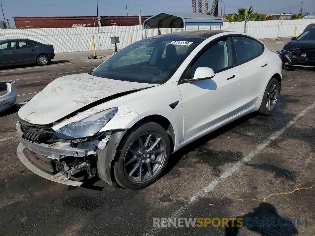 1 fotografías del automóvil dañado 5YJ3E1EB9NF173779 TESLA MODEL 3 2022