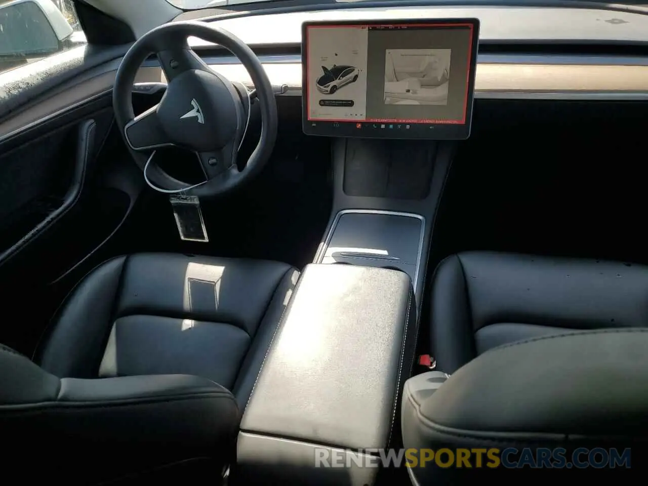 8 fotografías del automóvil dañado 5YJ3E1EB9NF173779 TESLA MODEL 3 2022