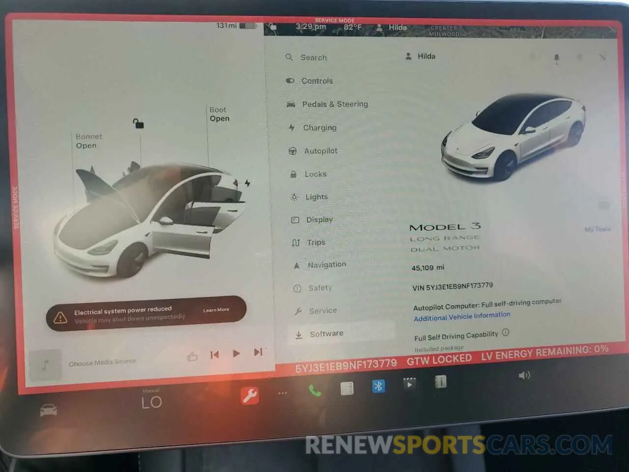9 fotografías del automóvil dañado 5YJ3E1EB9NF173779 TESLA MODEL 3 2022