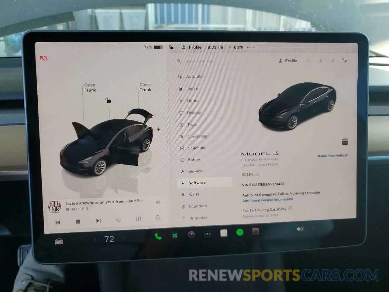 9 fotografías del automóvil dañado 5YJ3E1EB9NF179422 TESLA MODEL 3 2022
