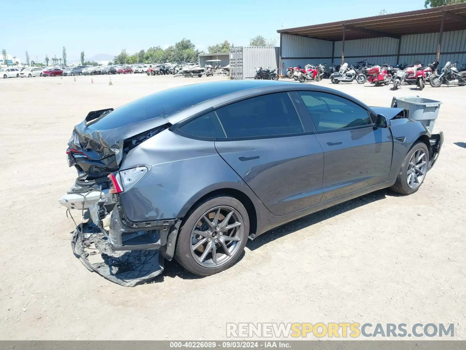 4 fotografías del automóvil dañado 5YJ3E1EB9NF184247 TESLA MODEL 3 2022