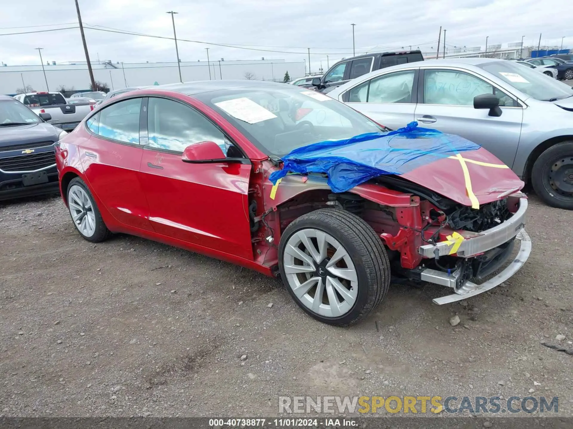 1 fotografías del automóvil dañado 5YJ3E1EB9NF191666 TESLA MODEL 3 2022