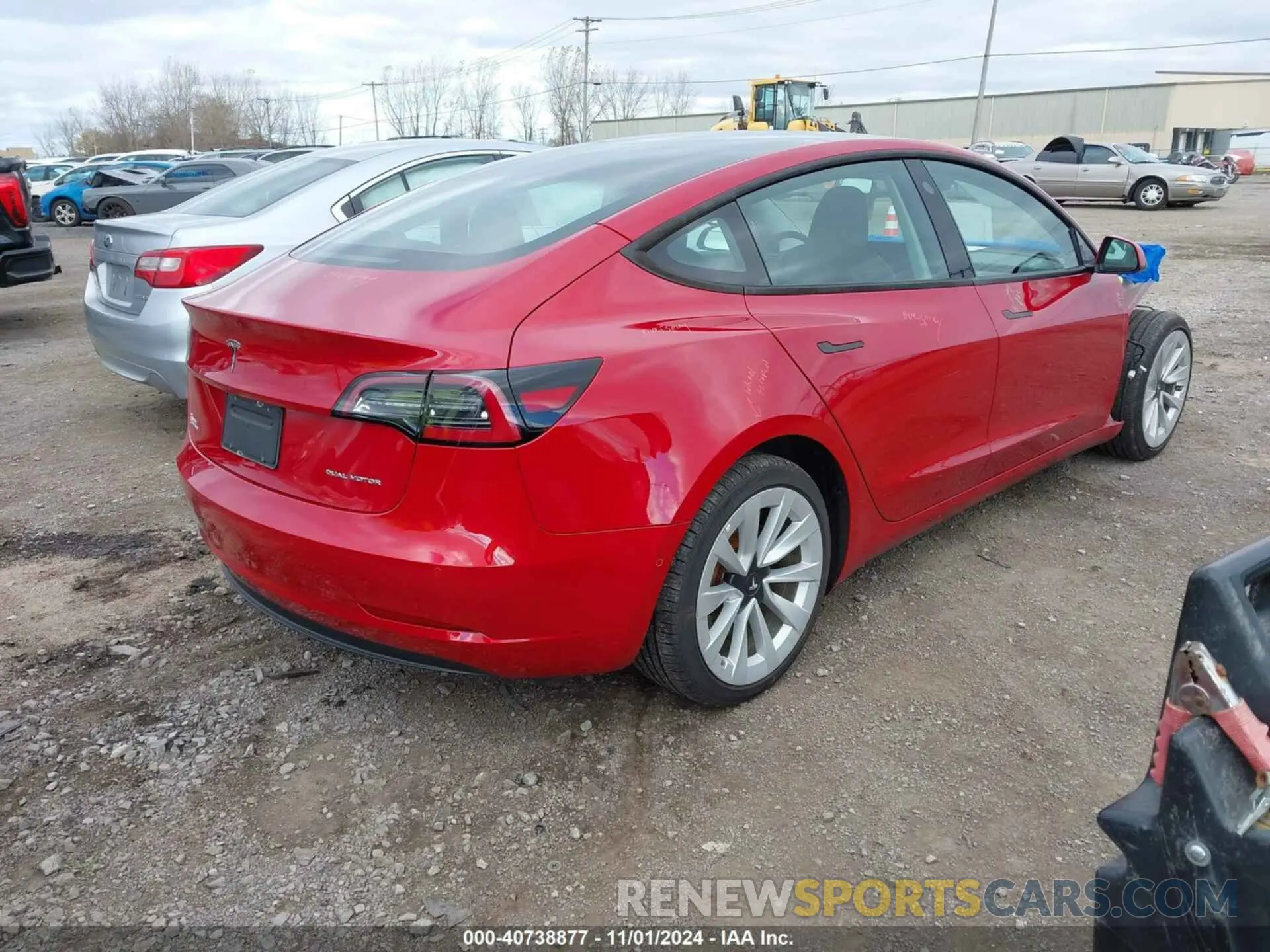 4 fotografías del automóvil dañado 5YJ3E1EB9NF191666 TESLA MODEL 3 2022