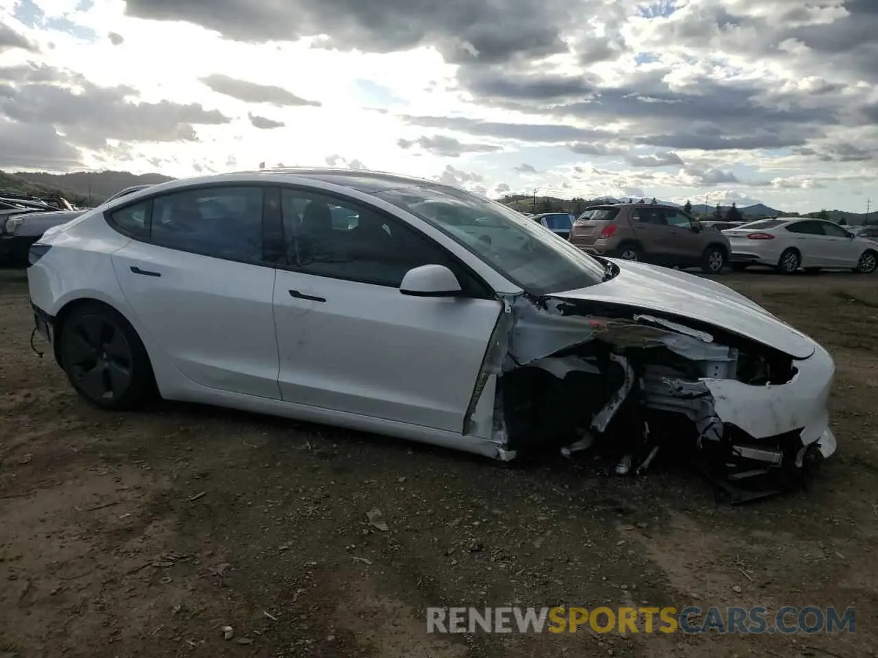 4 fotografías del automóvil dañado 5YJ3E1EB9NF207364 TESLA MODEL 3 2022
