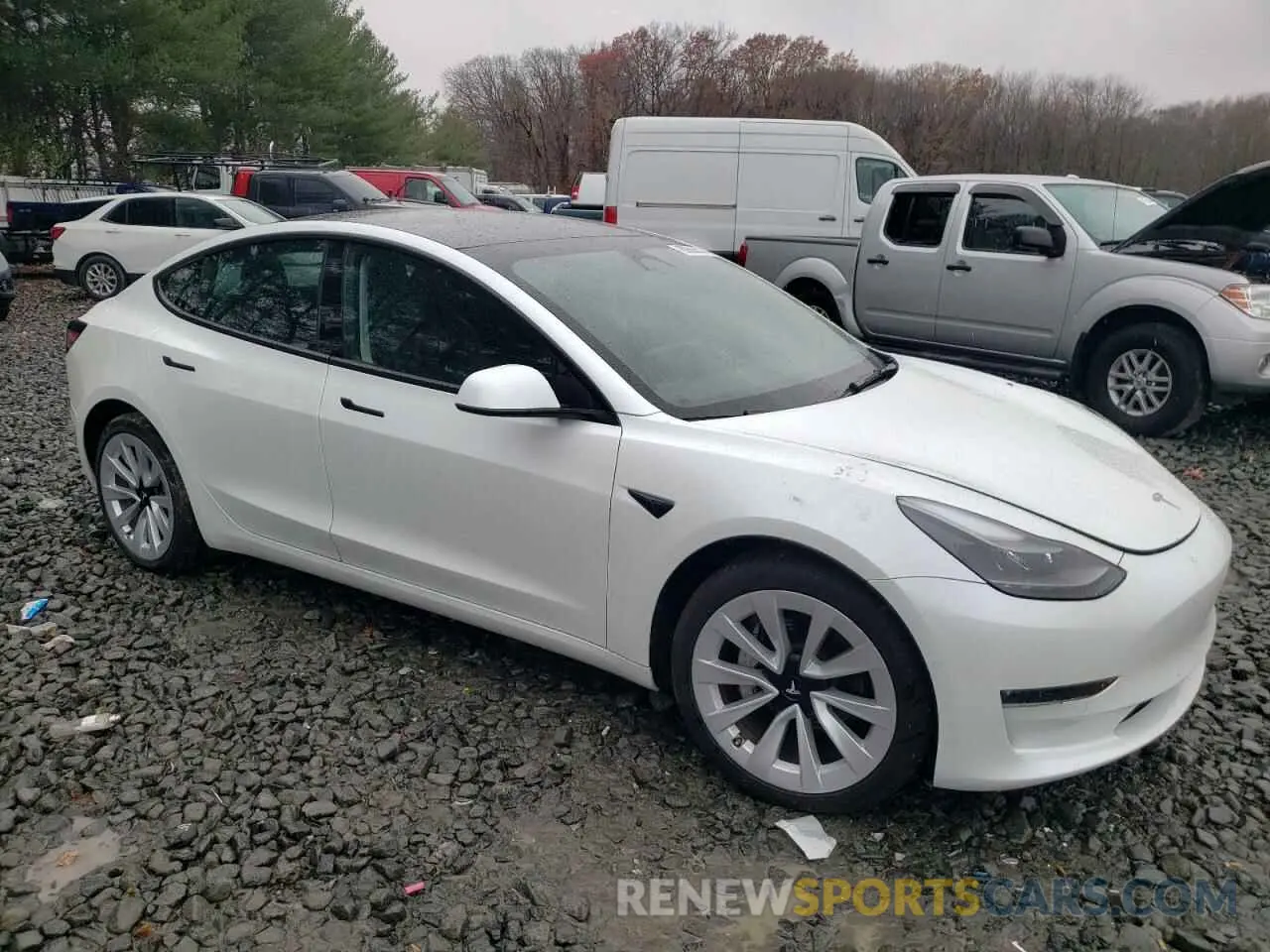 4 fotografías del automóvil dañado 5YJ3E1EB9NF209339 TESLA MODEL 3 2022