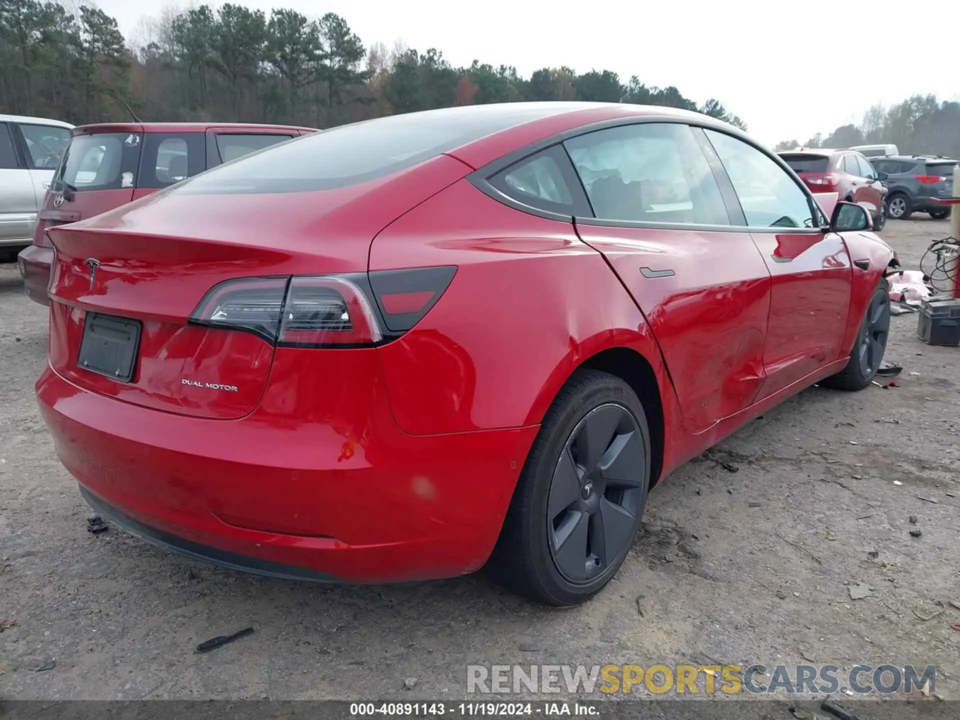 4 fotografías del automóvil dañado 5YJ3E1EB9NF227274 TESLA MODEL 3 2022