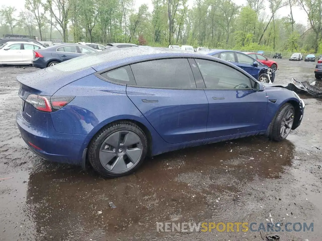 3 fotografías del automóvil dañado 5YJ3E1EB9NF232474 TESLA MODEL 3 2022