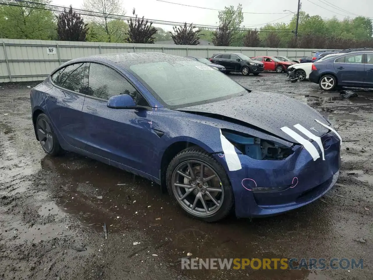 4 fotografías del automóvil dañado 5YJ3E1EB9NF232474 TESLA MODEL 3 2022