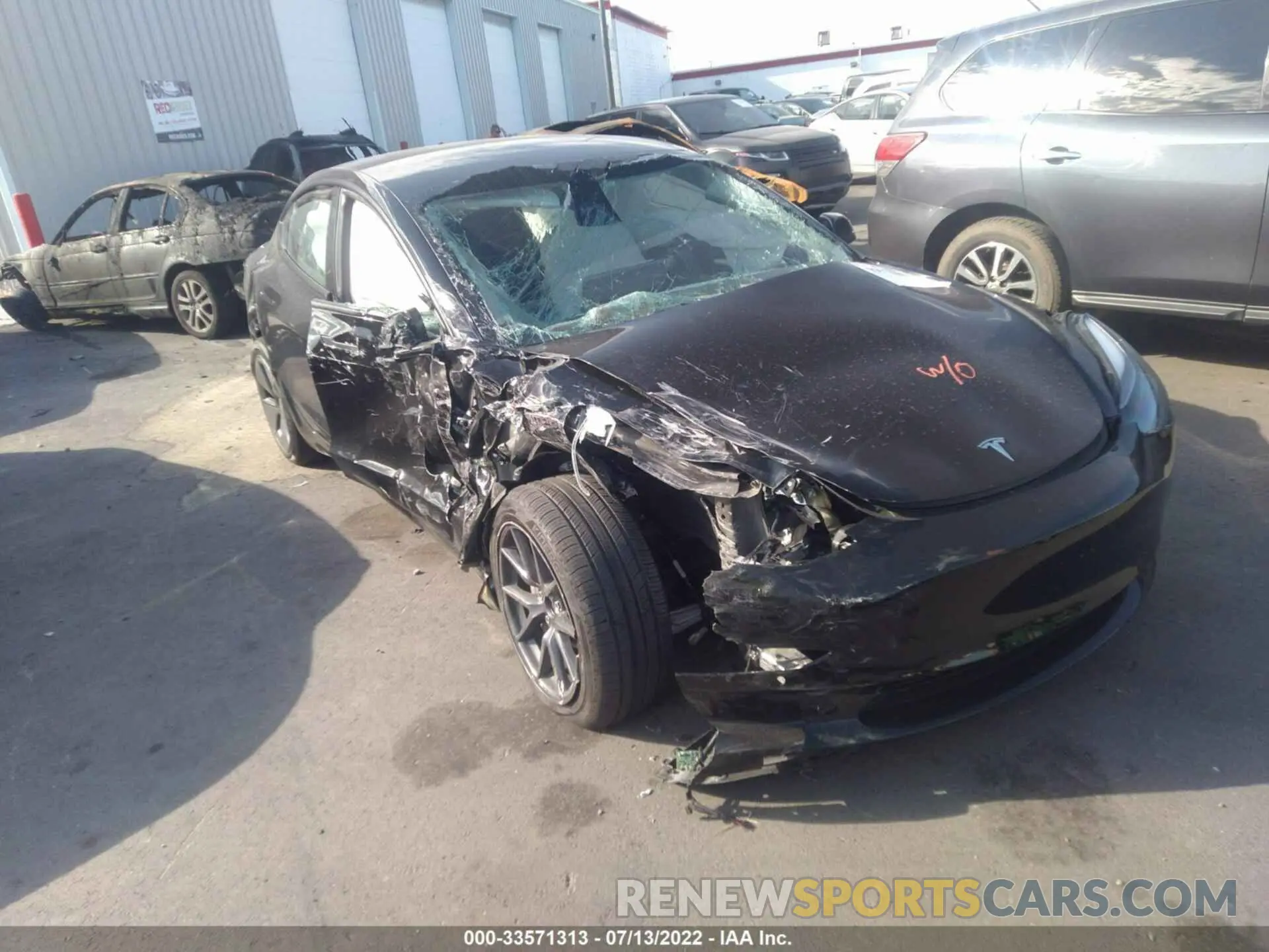 1 fotografías del automóvil dañado 5YJ3E1EB9NF240705 TESLA MODEL 3 2022