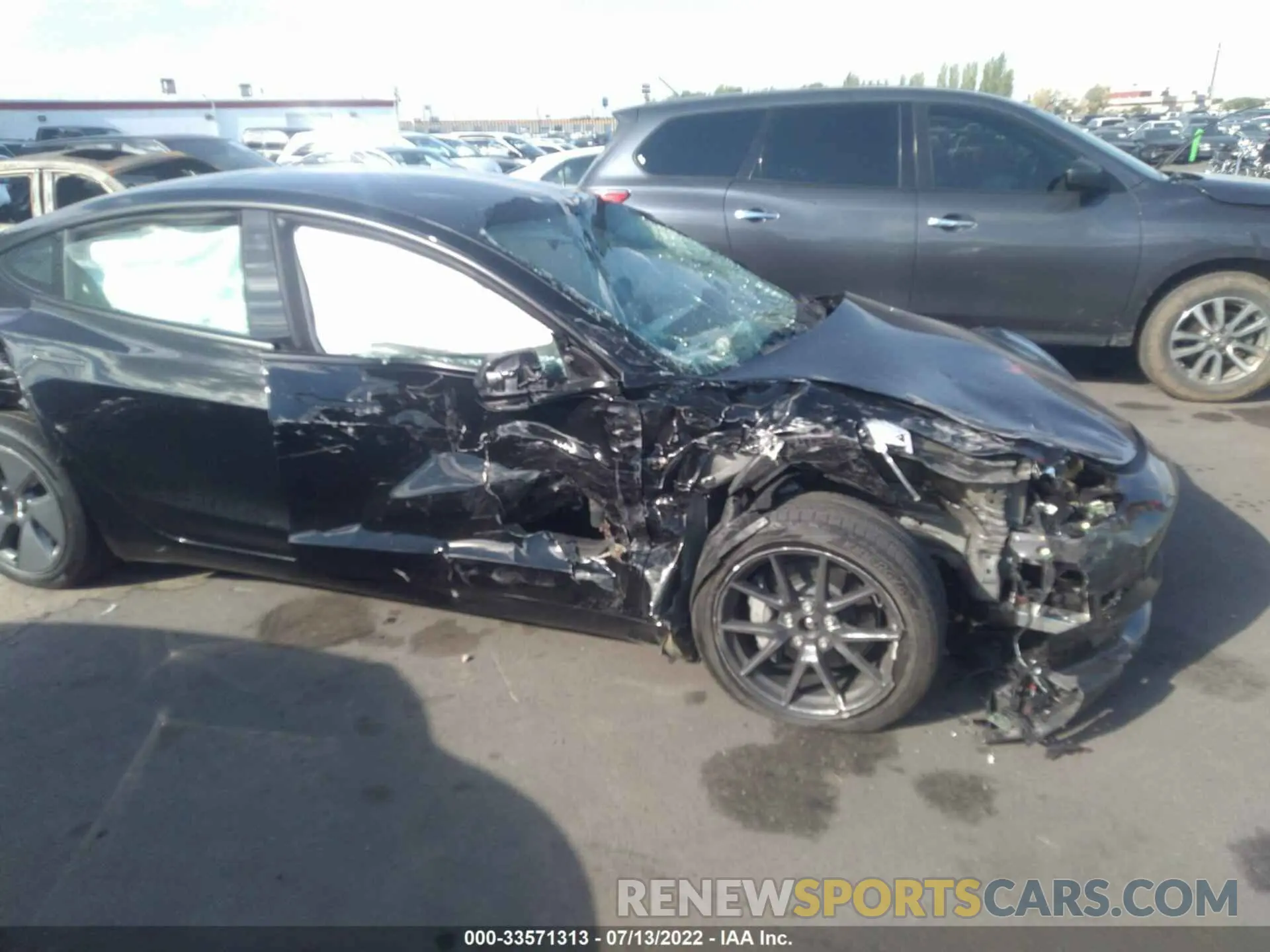 6 fotografías del automóvil dañado 5YJ3E1EB9NF240705 TESLA MODEL 3 2022