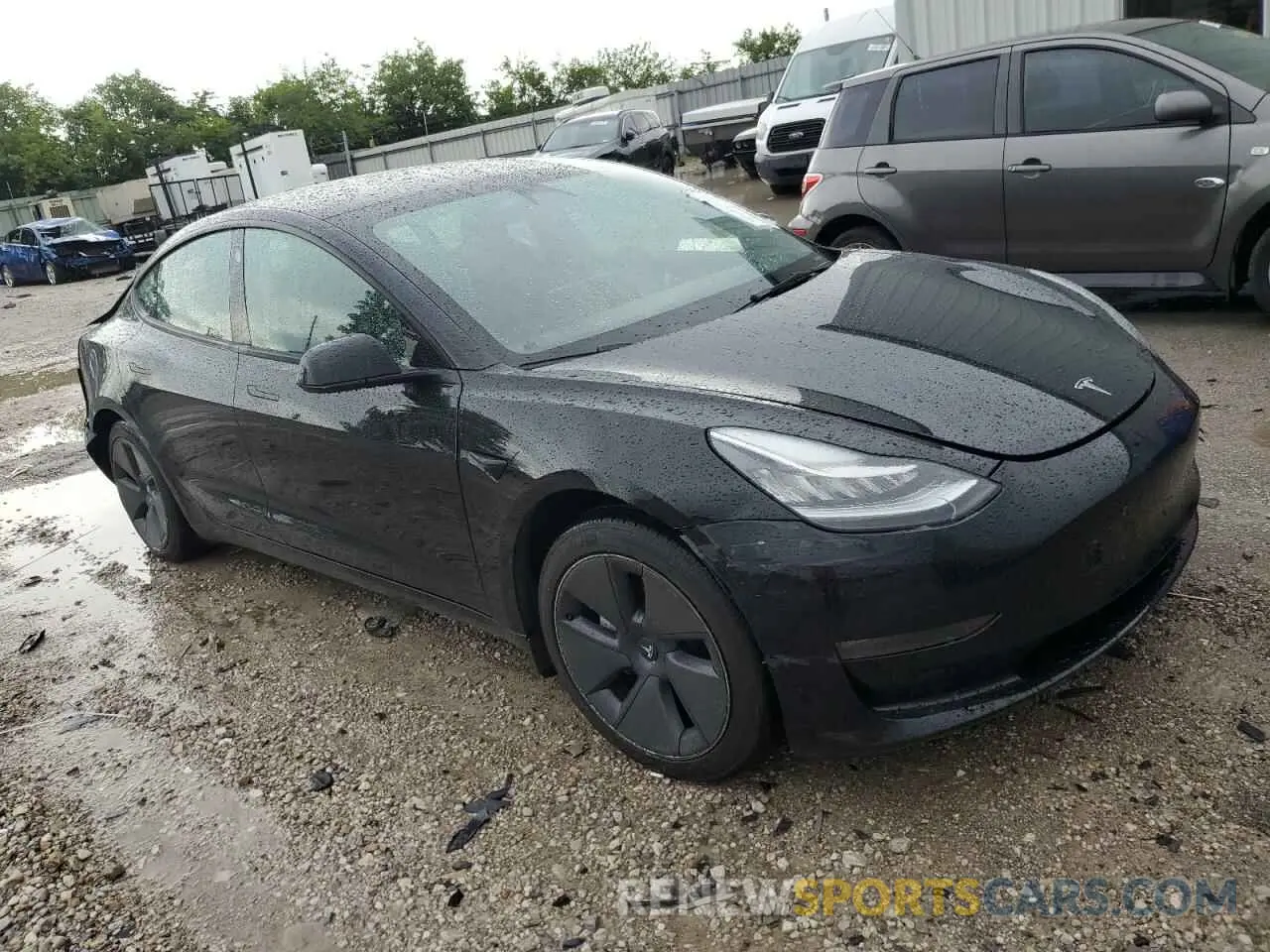 4 fotografías del automóvil dañado 5YJ3E1EB9NF244527 TESLA MODEL 3 2022
