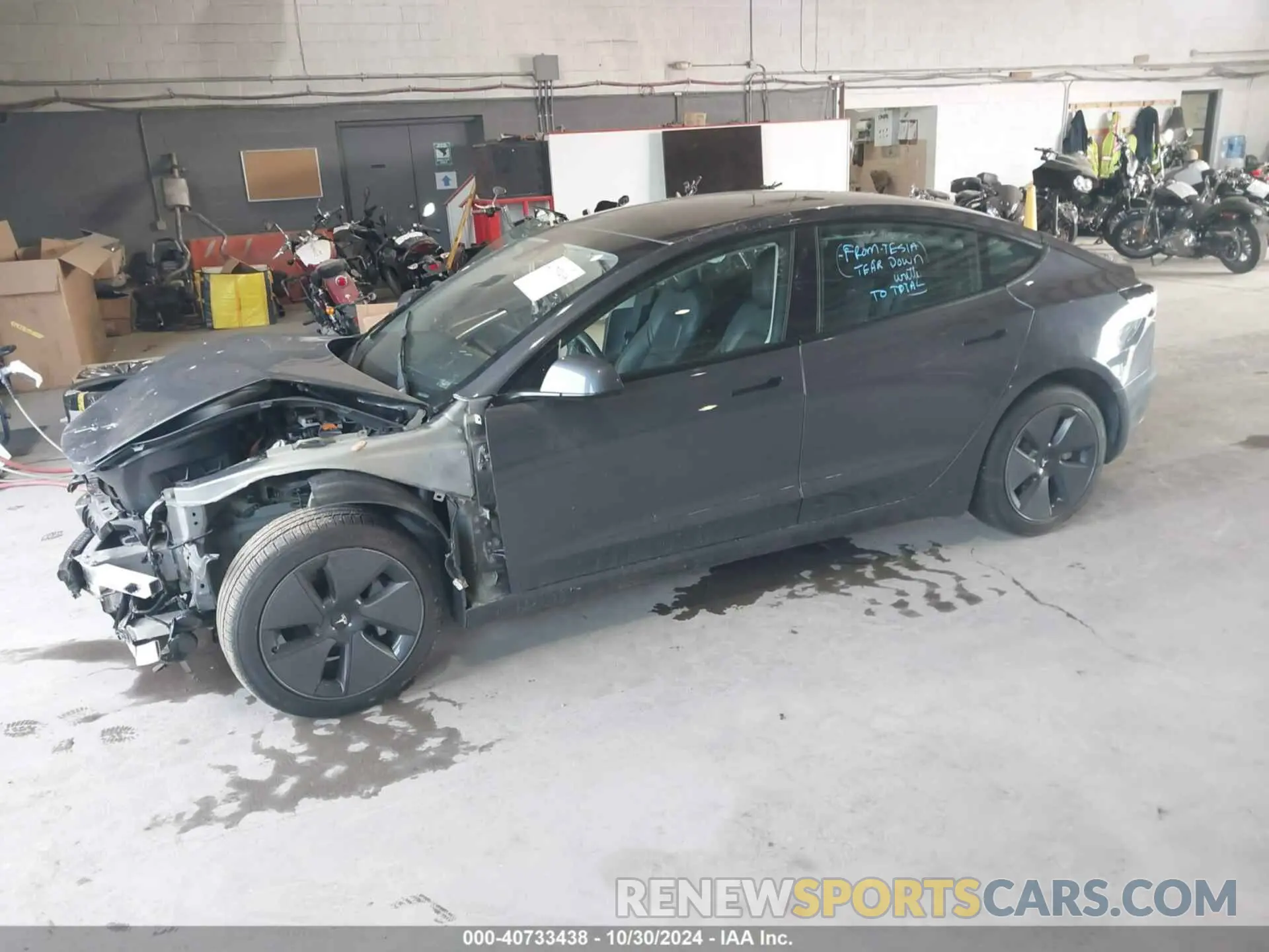 2 fotografías del automóvil dañado 5YJ3E1EB9NF245662 TESLA MODEL 3 2022