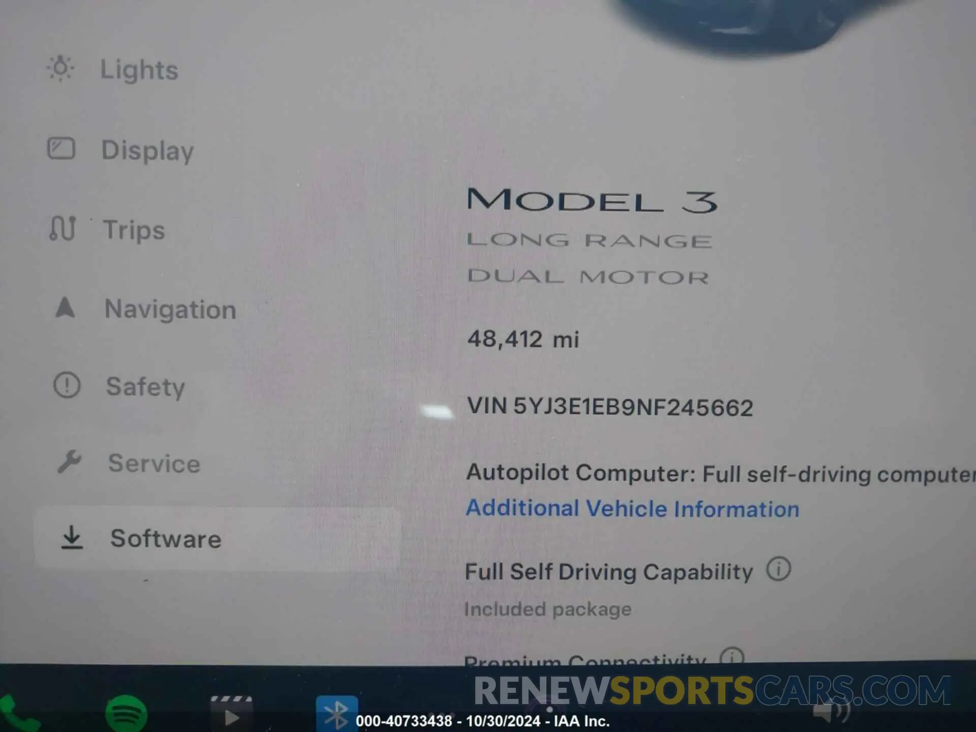 7 fotografías del automóvil dañado 5YJ3E1EB9NF245662 TESLA MODEL 3 2022