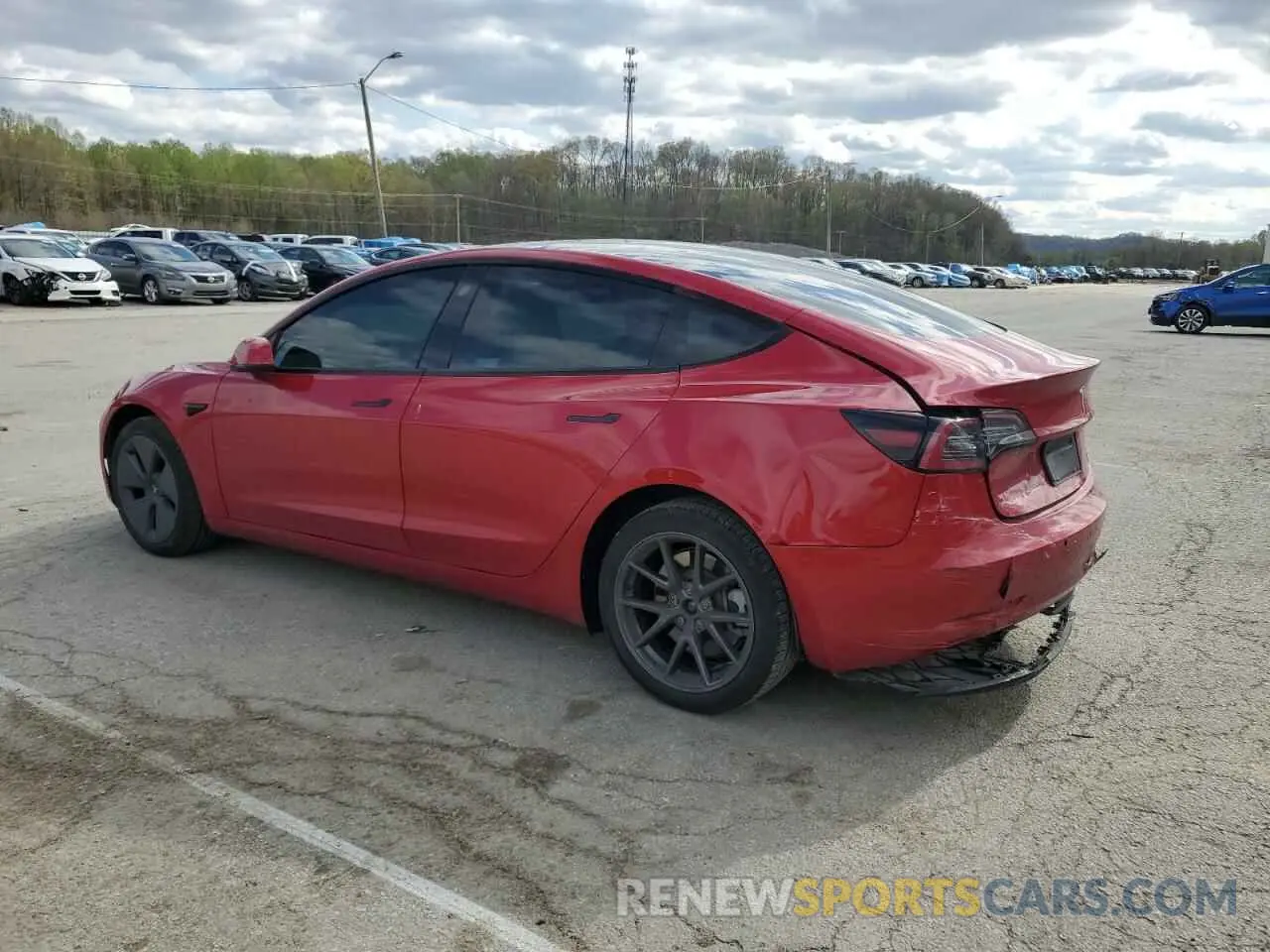 2 fotografías del automóvil dañado 5YJ3E1EB9NF278371 TESLA MODEL 3 2022