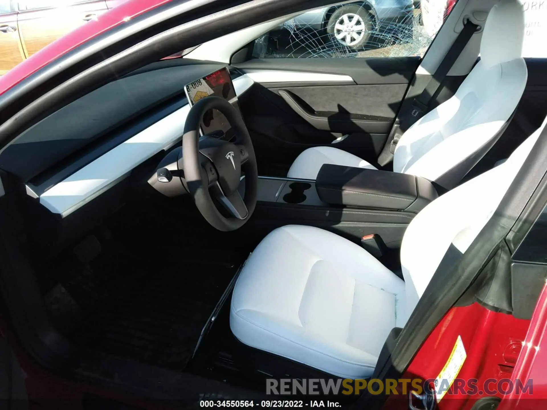 4 fotografías del automóvil dañado 5YJ3E1EB9NF299673 TESLA MODEL 3 2022