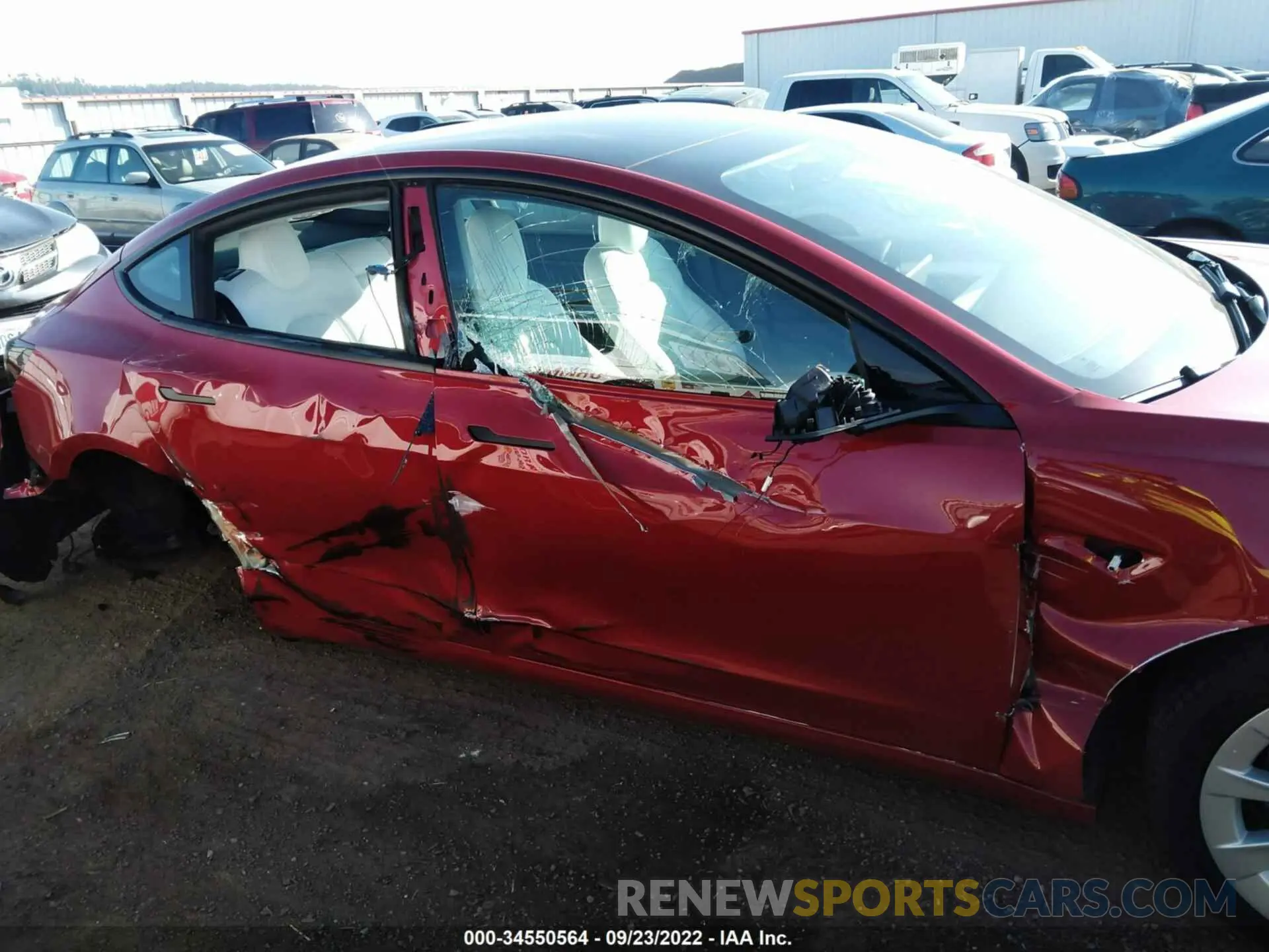 5 fotografías del automóvil dañado 5YJ3E1EB9NF299673 TESLA MODEL 3 2022