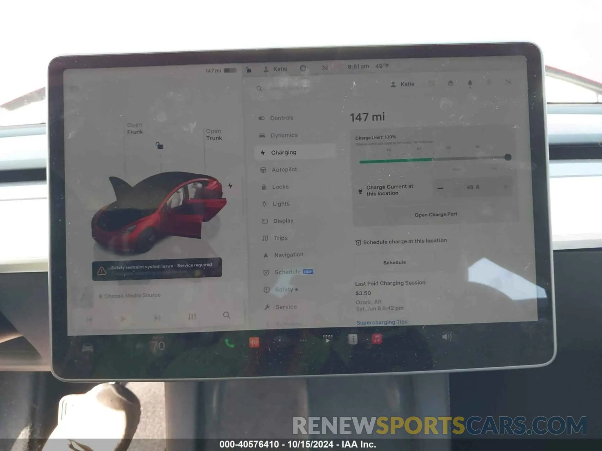 18 fotografías del automóvil dañado 5YJ3E1EB9NF323180 TESLA MODEL 3 2022