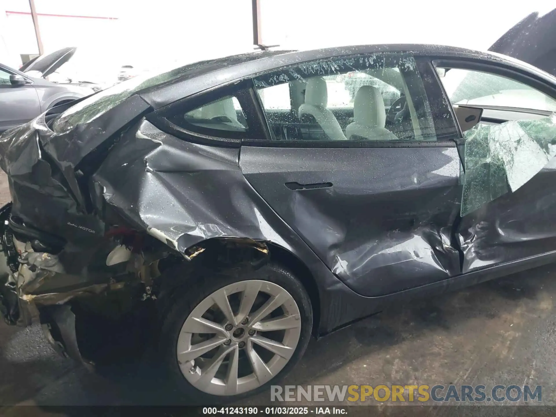 6 fotografías del automóvil dañado 5YJ3E1EB9NF338892 TESLA MODEL 3 2022