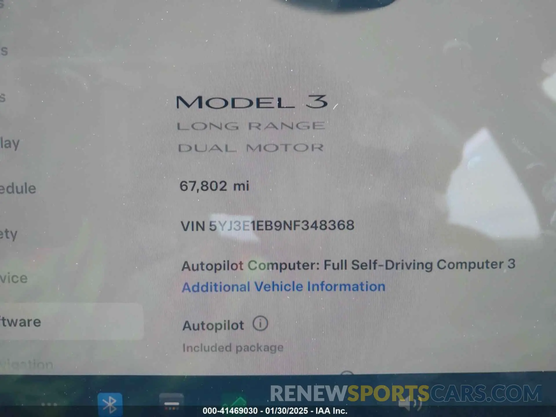 7 fotografías del automóvil dañado 5YJ3E1EB9NF348368 TESLA MODEL 3 2022
