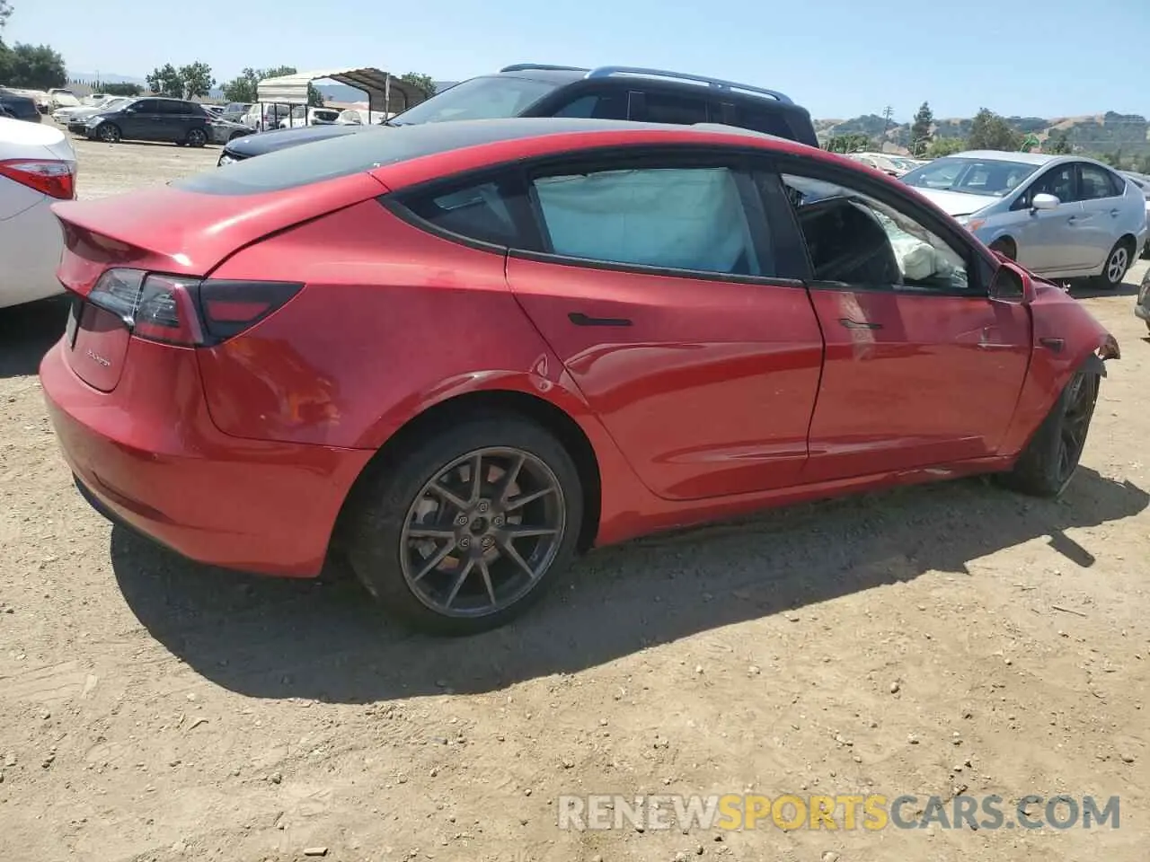 3 fotografías del automóvil dañado 5YJ3E1EB9NF357314 TESLA MODEL 3 2022