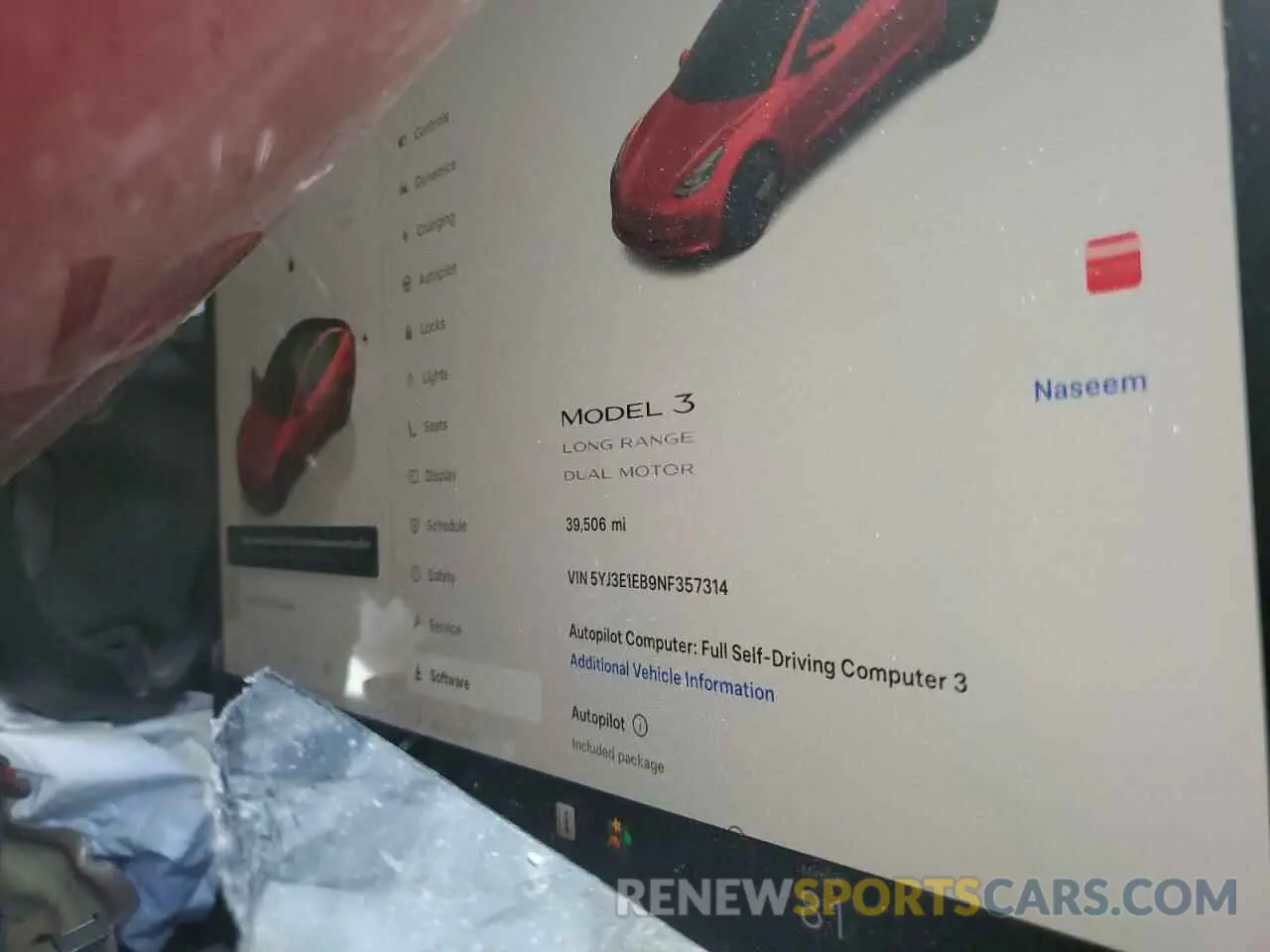 9 fotografías del automóvil dañado 5YJ3E1EB9NF357314 TESLA MODEL 3 2022