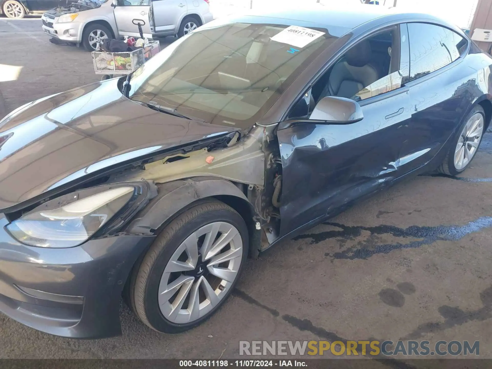6 fotografías del automóvil dañado 5YJ3E1EBXNF124073 TESLA MODEL 3 2022