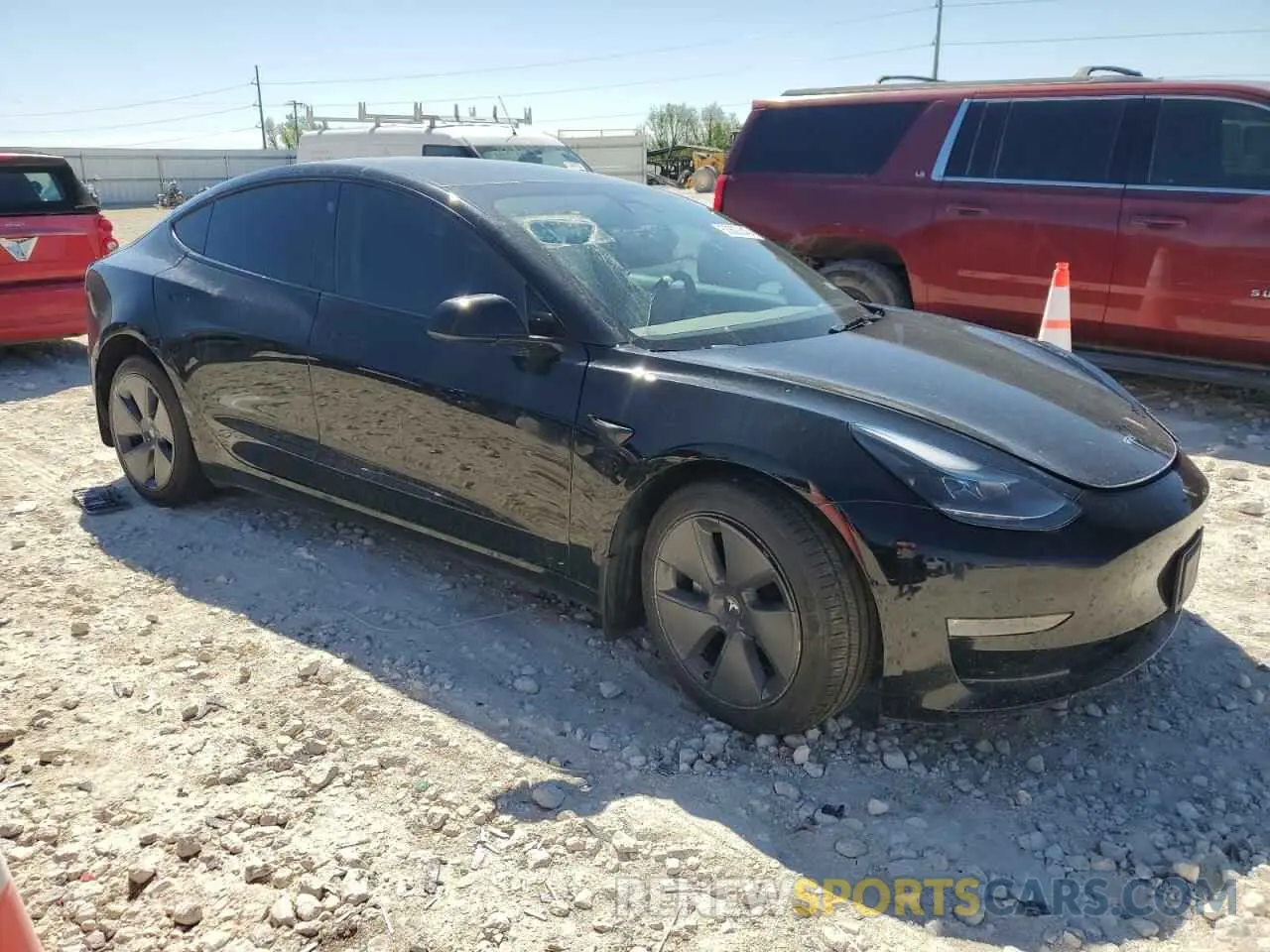 4 fotografías del automóvil dañado 5YJ3E1EBXNF132416 TESLA MODEL 3 2022