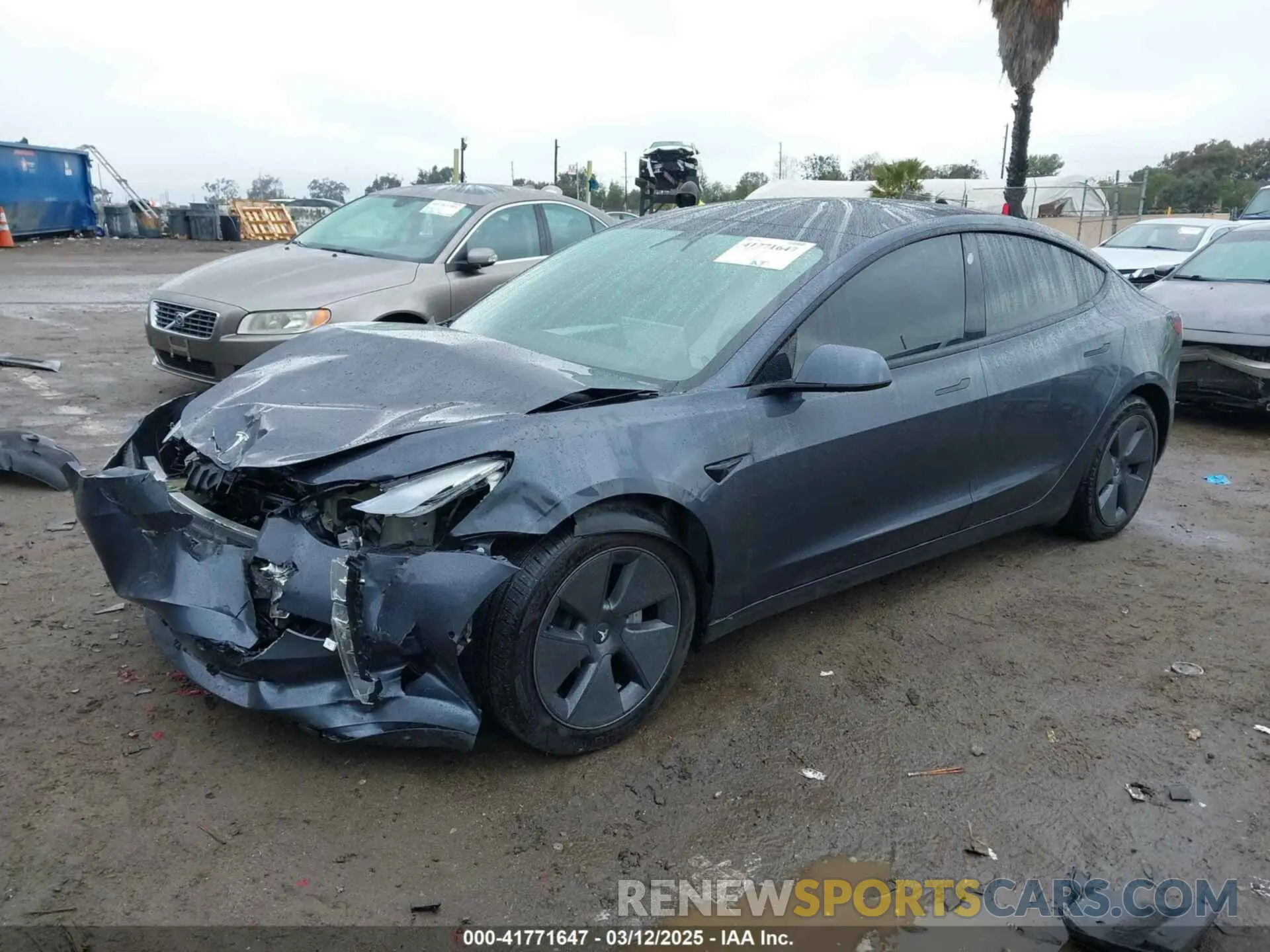 2 fotografías del automóvil dañado 5YJ3E1EBXNF138538 TESLA MODEL 3 2022