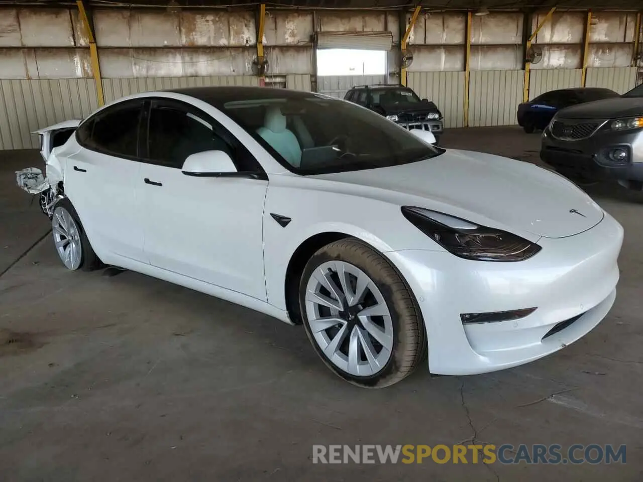 4 fotografías del automóvil dañado 5YJ3E1EBXNF152097 TESLA MODEL 3 2022