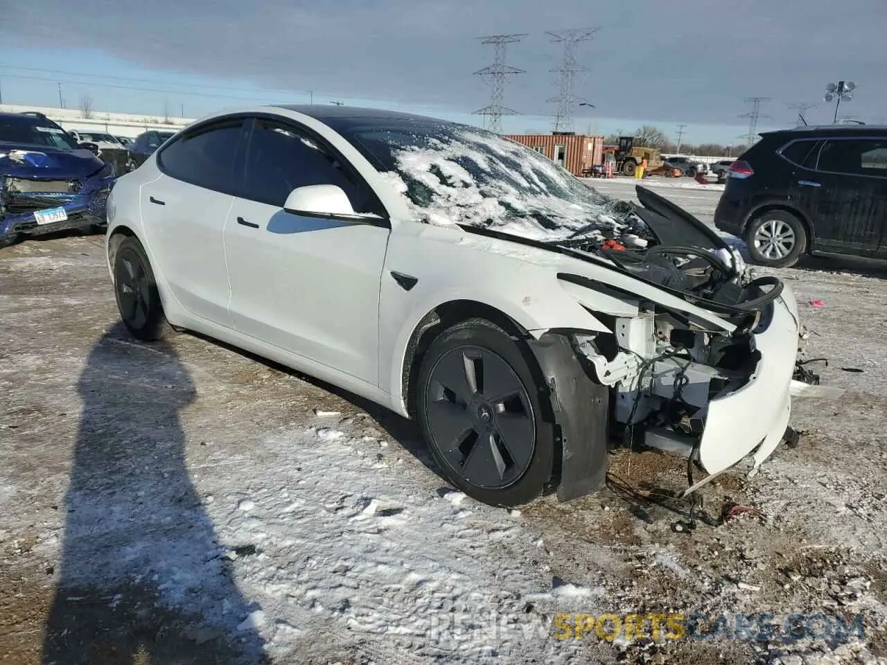 4 fotografías del automóvil dañado 5YJ3E1EBXNF153346 TESLA MODEL 3 2022