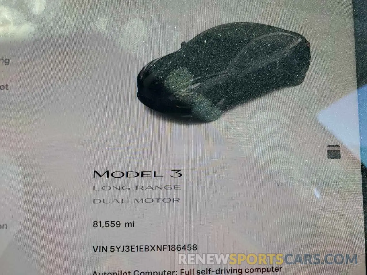 9 fotografías del automóvil dañado 5YJ3E1EBXNF186458 TESLA MODEL 3 2022