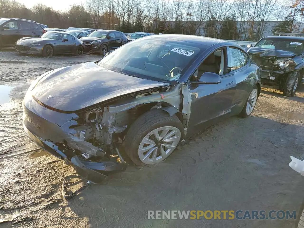 1 fotografías del automóvil dañado 5YJ3E1EBXNF201430 TESLA MODEL 3 2022