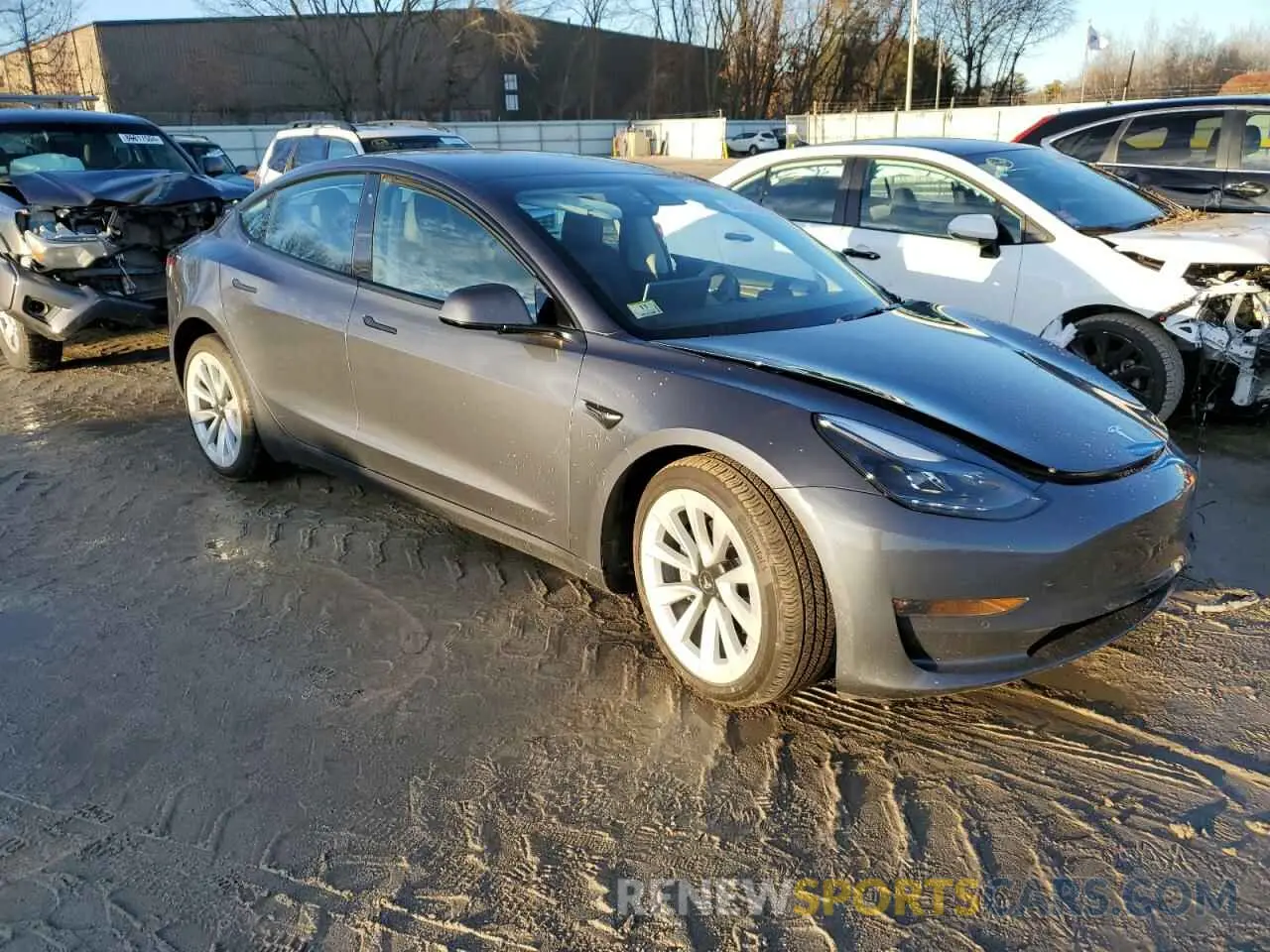 4 fotografías del automóvil dañado 5YJ3E1EBXNF201430 TESLA MODEL 3 2022